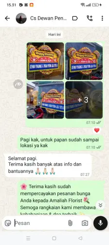 Testimonial Papan Bunga Pernikahan padanan