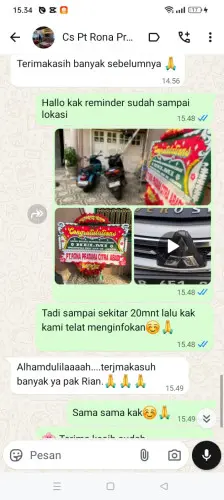 Testimonial Papan Bunga padanan